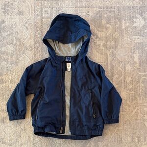 2T Gap Navy Blue Hooded Rain Jacket